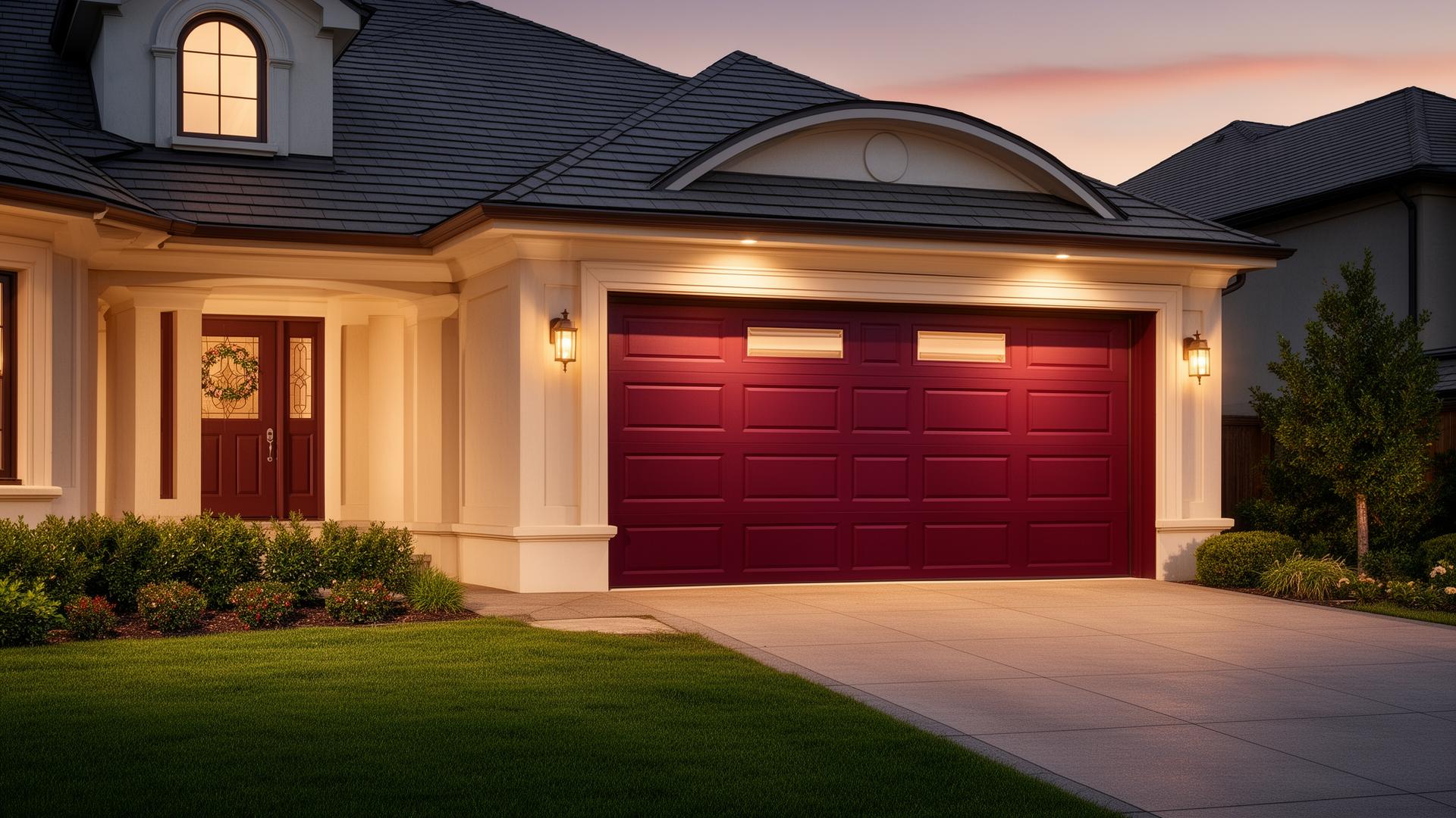 Beautiful carriage-style garage door on a residential home in Leland, NC